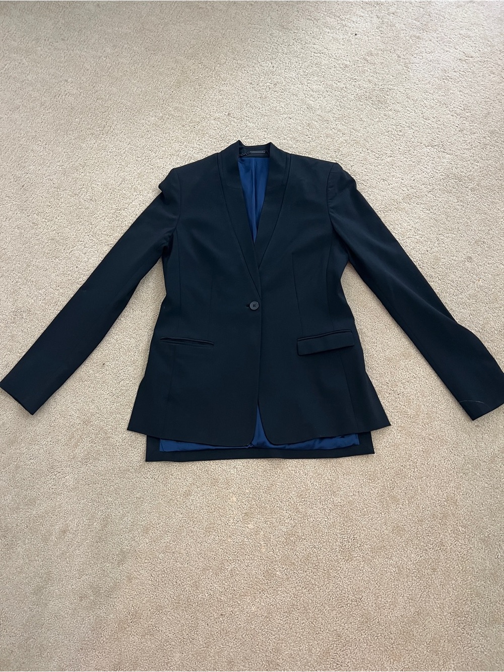 Elie Tahari Black Blazer with Blue Lining